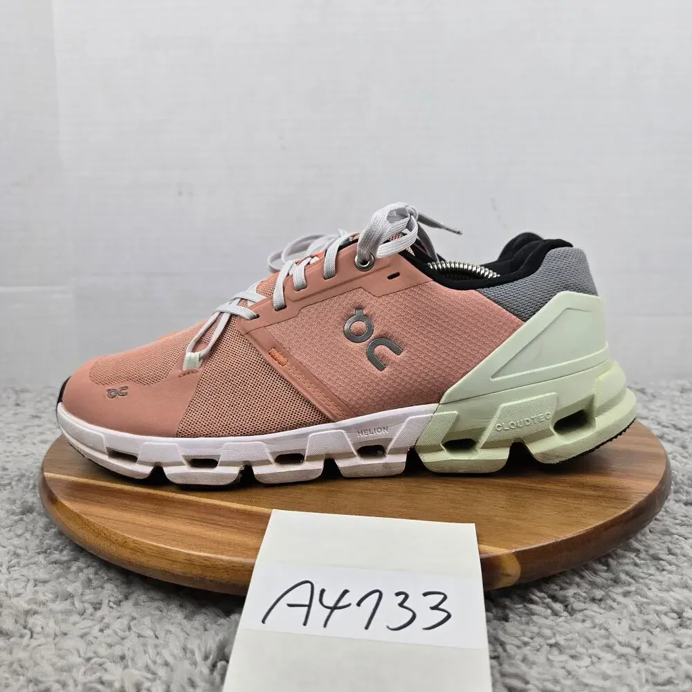 On Running Womens 10 Cloudflyer 4 Peach Aloe Athletic Casual Daily Running Shoe - Picture 1 of 13